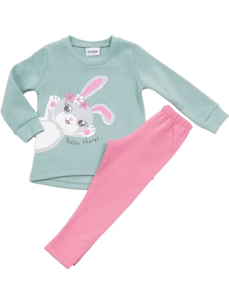TRAX Παιδική Φόρμα με κολάν για Κορίτσι 1-6 ετών "Bunny" - 44710 Άκουα